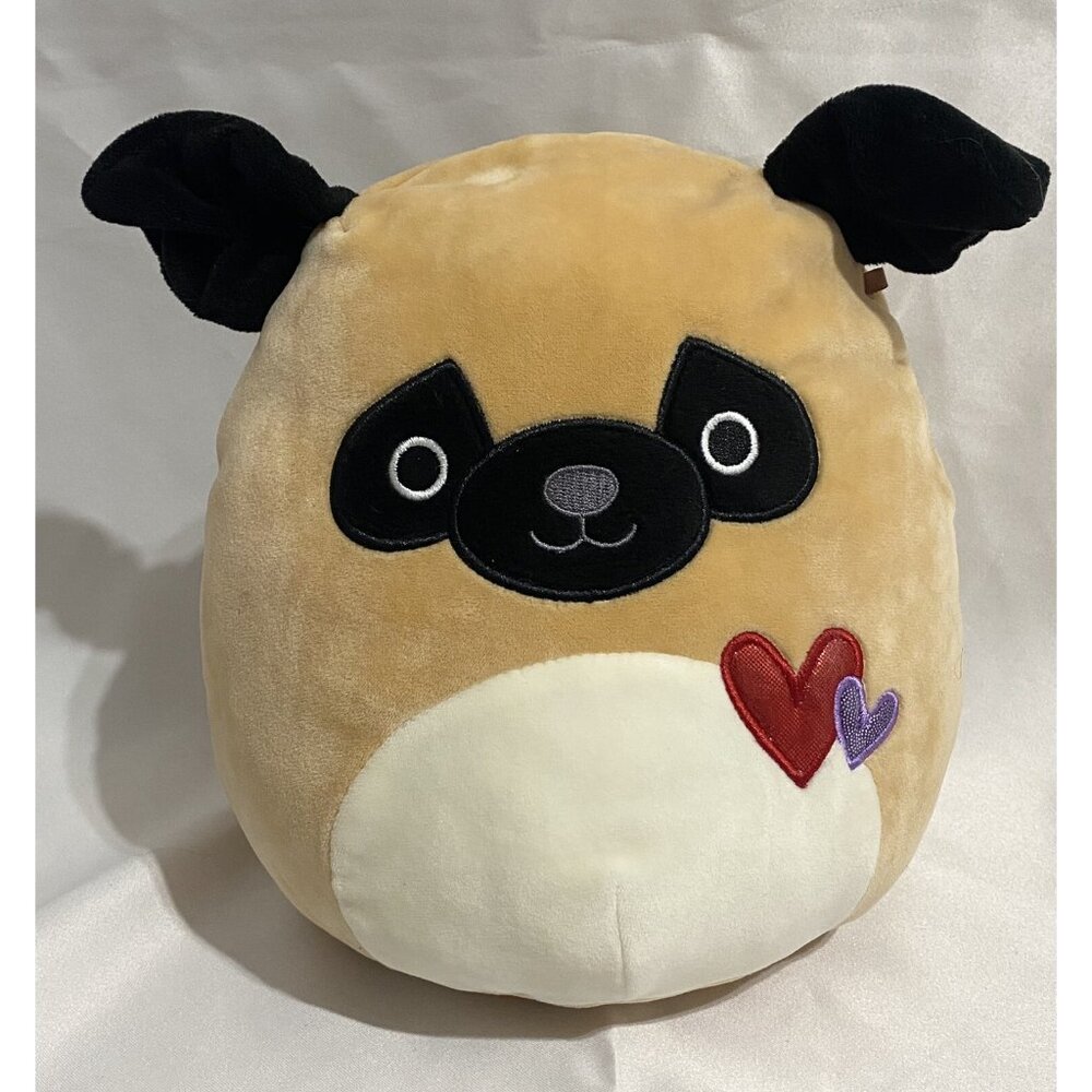 KellyToys Squishmallow Prince Pug 8” Valentines Hearts No Bio Tag